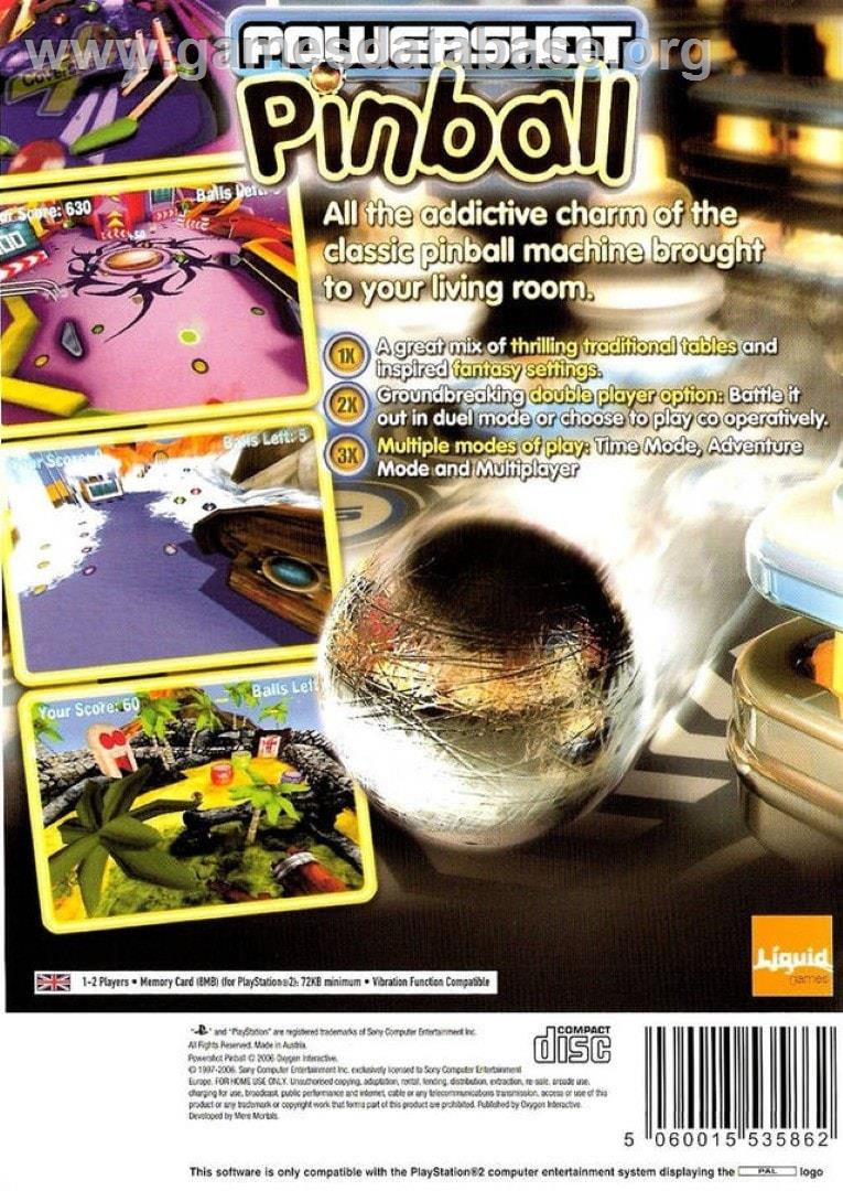 Powershot Pinball - Sony Playstation 2 - Artwork - Box Back